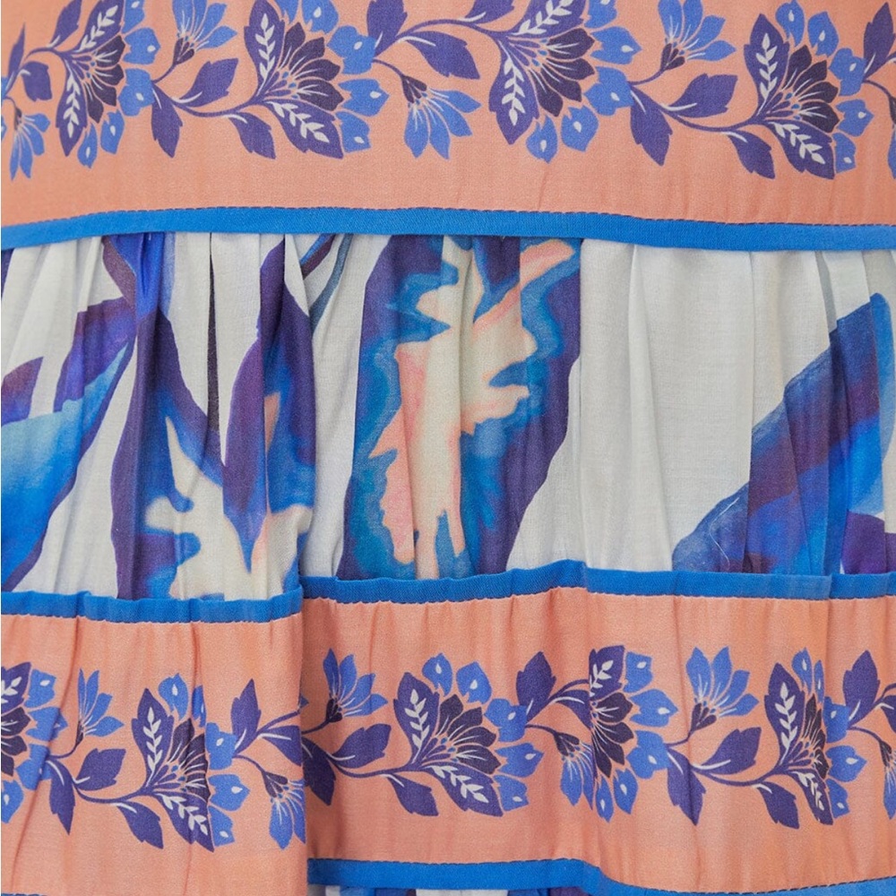 FARM Rio FOLIAGE Midi Dress, Blue and white Brand New With Tags, has beats - Picture 9 of 15